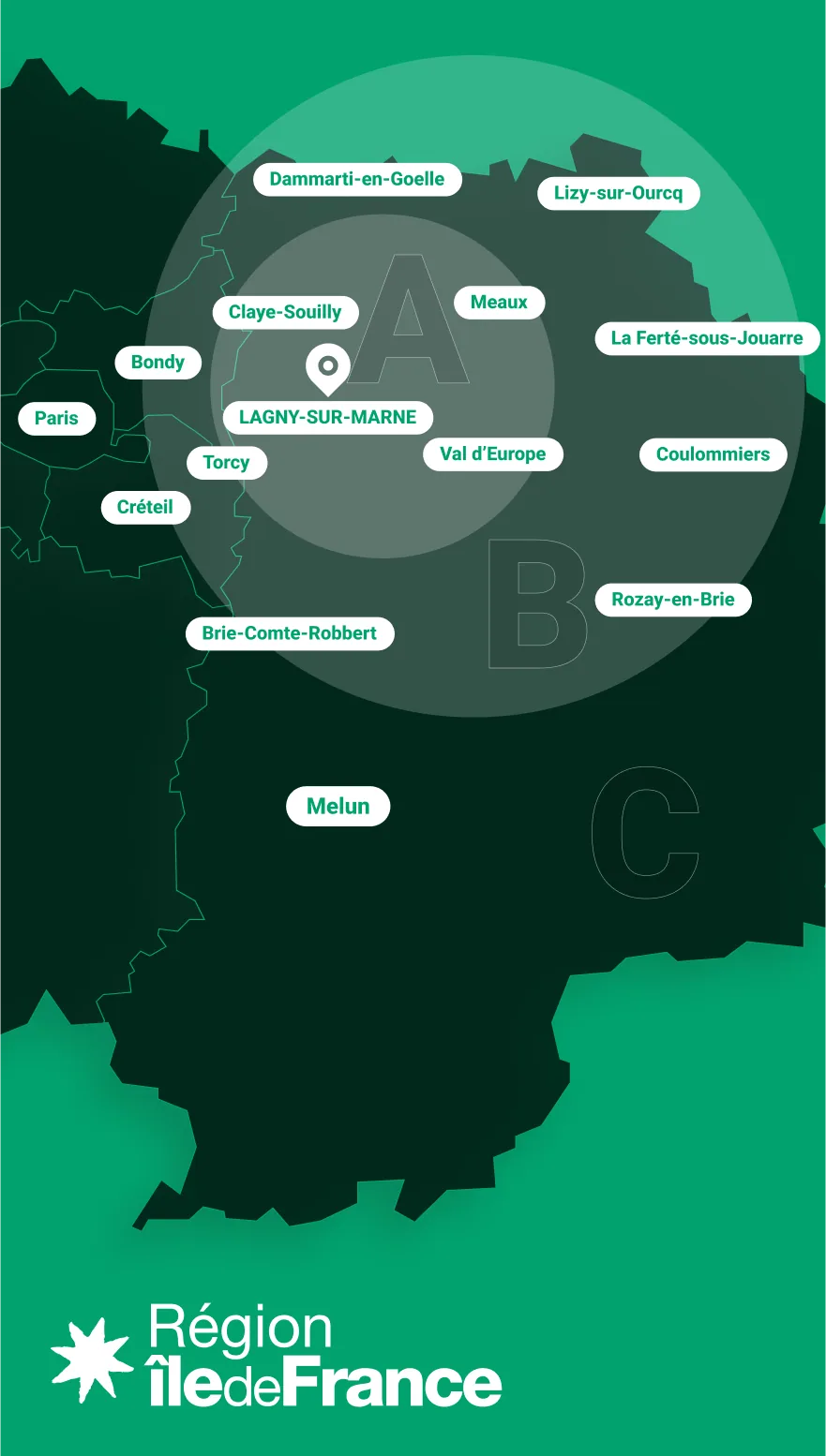 Carte de la zone d'intervention Geoadas autour de Lagny-sur-Marne (mobile)